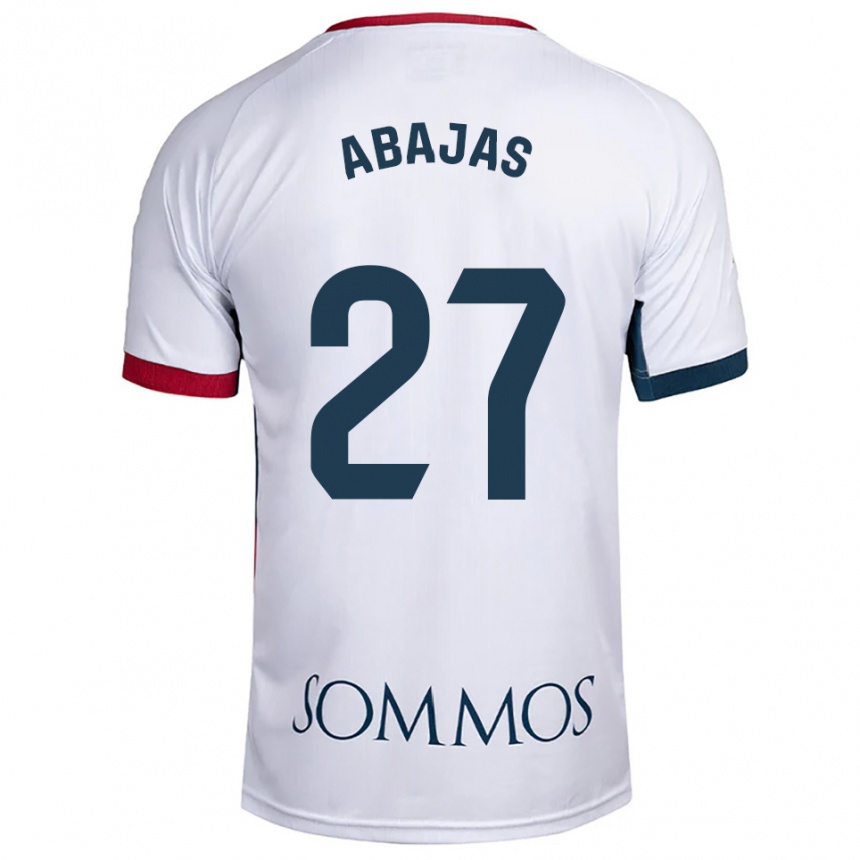 גברים כדורגל Rodrigo Abajas #27 לבן אדום הרחק ג'רזי 2025/26