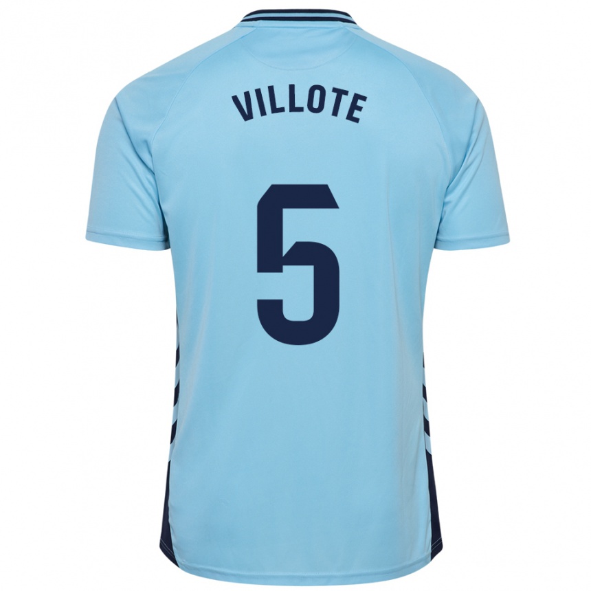 גברים כדורגל Víctor Villote #5 תכלת הרחק ג'רזי 2025/26