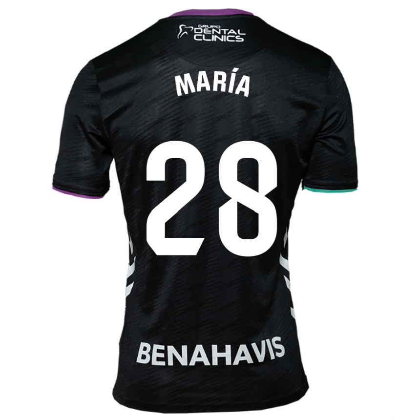 גברים כדורגל María Albacete Pato #28 שחור סגול ירוק הרחק ג'רזי 2025/26