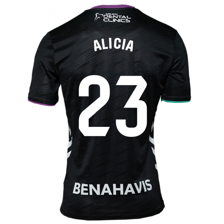 גברים כדורגל Alicia Martínez Quiles #23 שחור סגול ירוק הרחק ג'רזי 2025/26