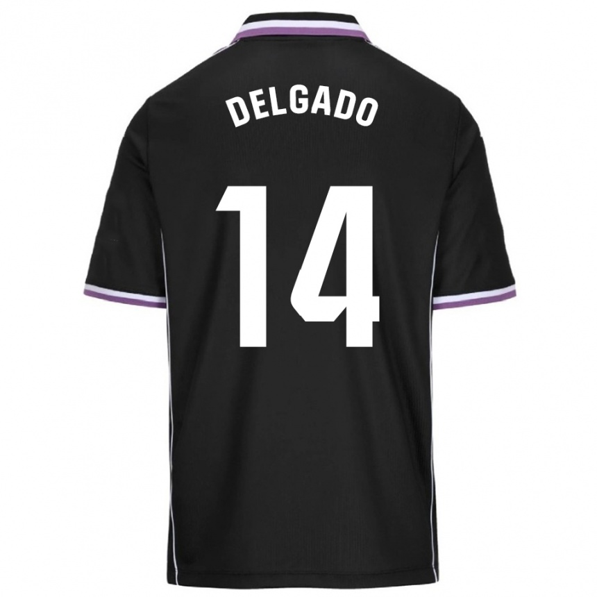 גברים כדורגל Jorge Delgado #14 סגול שחור הרחק ג'רזי 2025/26