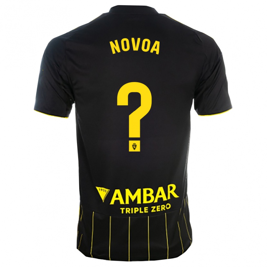גברים כדורגל Andrei Novoa #0 שחור צהוב הרחק ג'רזי 2025/26