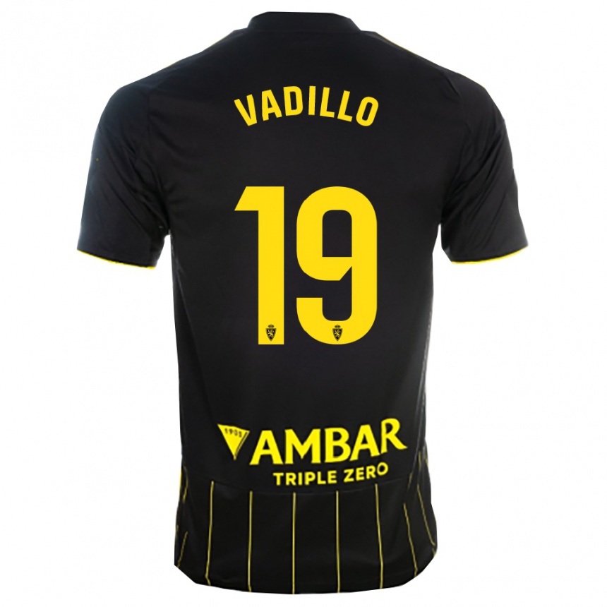 גברים כדורגל Iker Vadillo #19 שחור צהוב הרחק ג'רזי 2025/26
