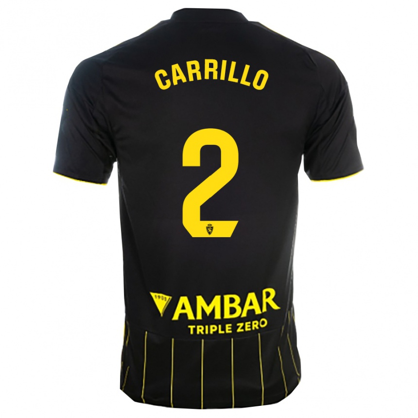 גברים כדורגל Hugo Carrillo #2 שחור צהוב הרחק ג'רזי 2025/26