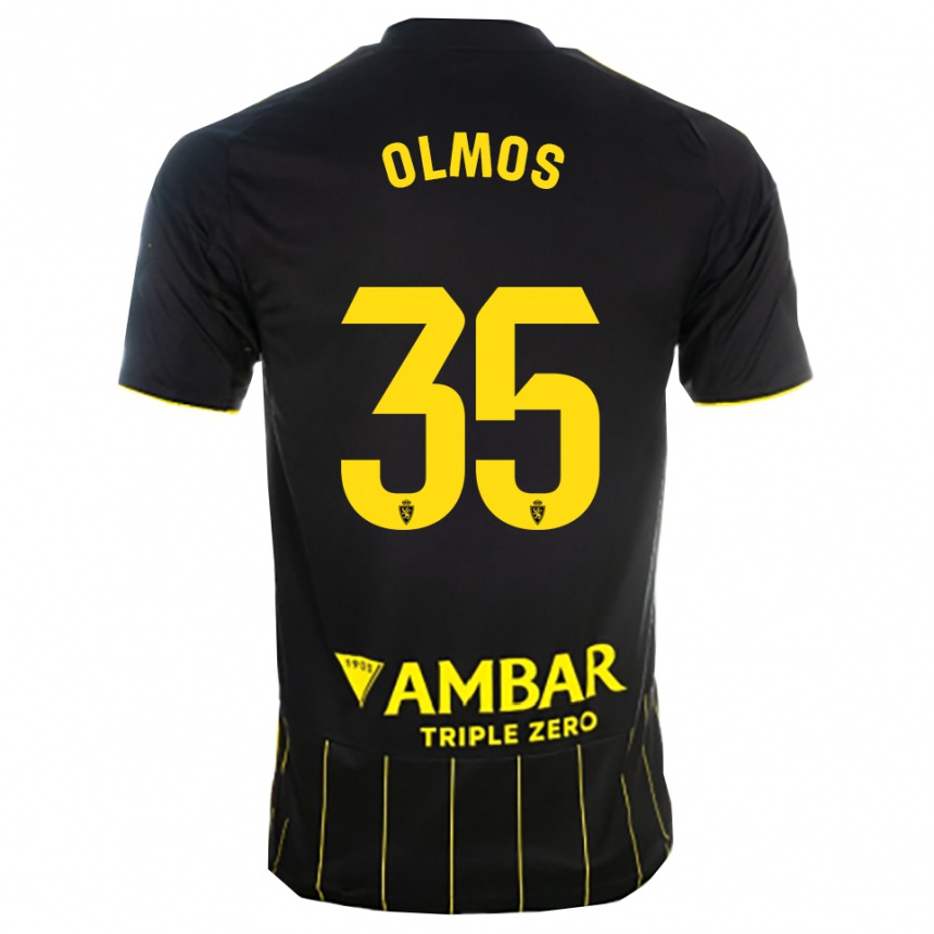 גברים כדורגל Lucas Olmos #35 שחור צהוב הרחק ג'רזי 2025/26