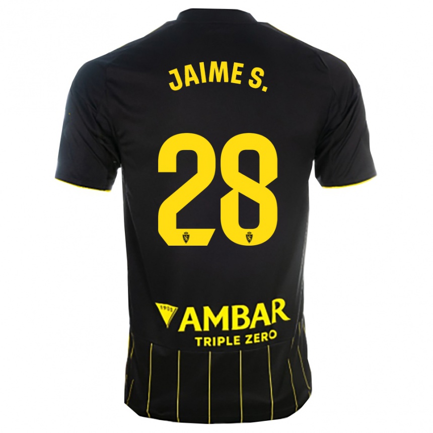 גברים כדורגל Jaime Sánchez #28 שחור צהוב הרחק ג'רזי 2025/26
