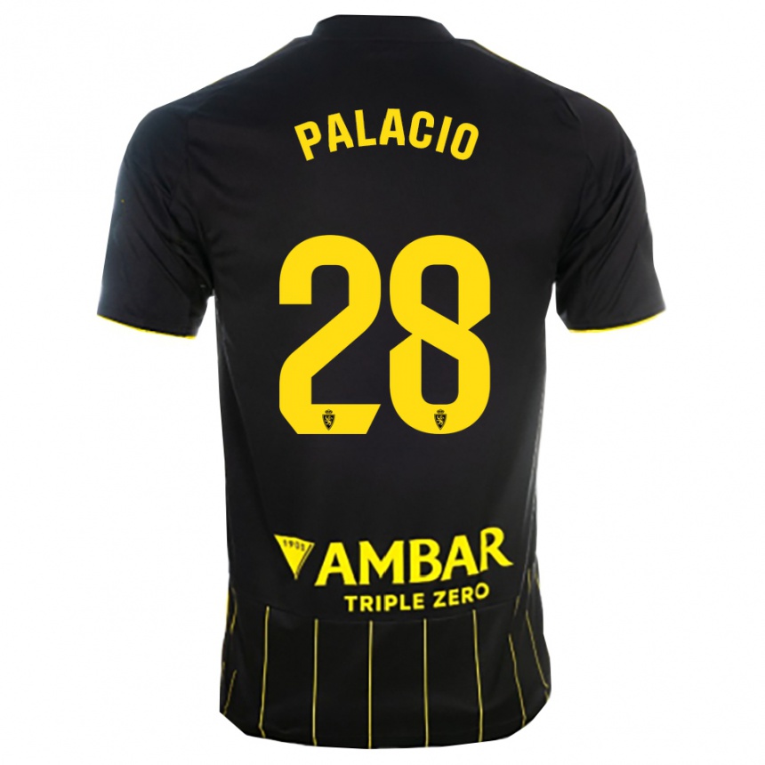 גברים כדורגל Álvaro Palacio #28 שחור צהוב הרחק ג'רזי 2025/26