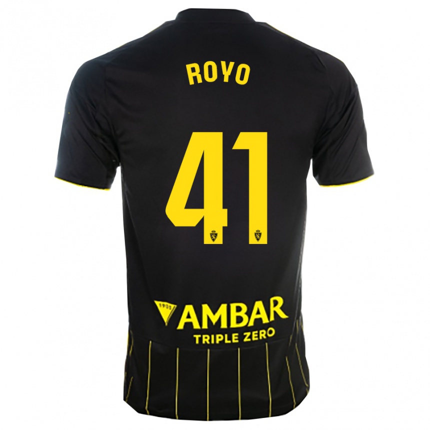 גברים כדורגל Eduardo Royo #41 שחור צהוב הרחק ג'רזי 2025/26