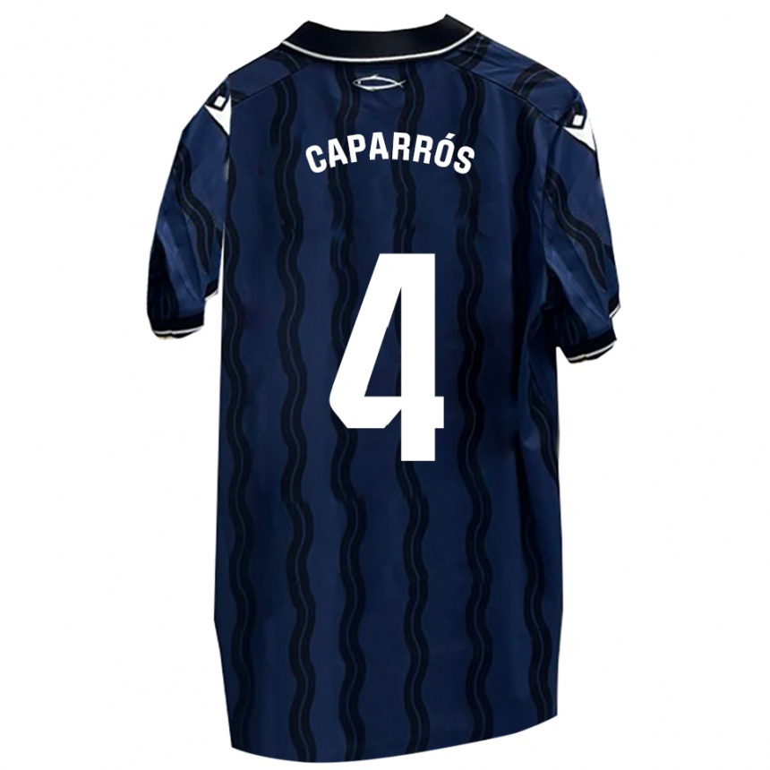 גברים כדורגל אלברט קפרוס #4 כחול כהה שחור הרחק ג'רזי 2025/26