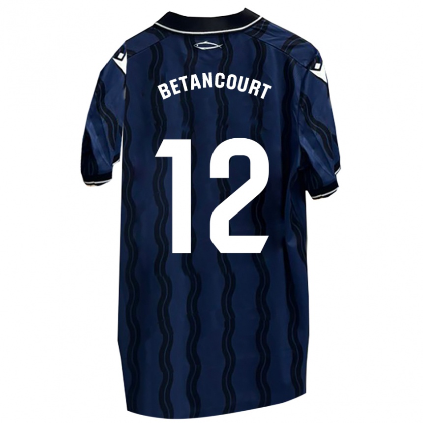 גברים כדורגל Arick Betancourt #12 כחול כהה שחור הרחק ג'רזי 2025/26