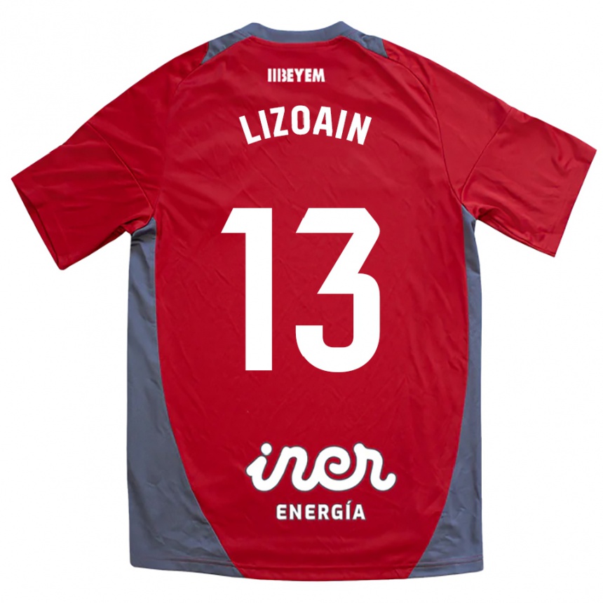 גברים כדורגל Raúl Lizoain #13 אדום אפור הרחק ג'רזי 2025/26