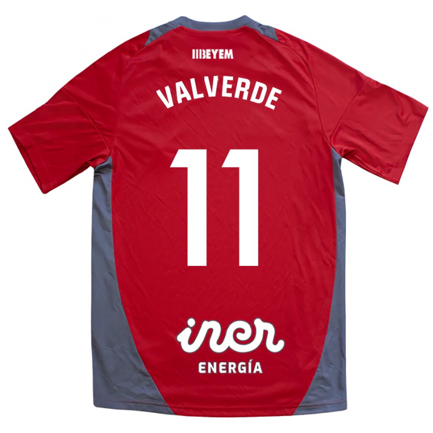 גברים כדורגל Victor Valverde #11 אדום אפור הרחק ג'רזי 2025/26