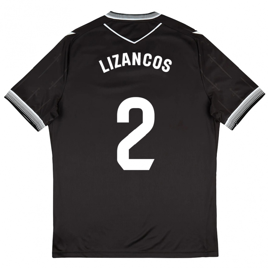 גברים כדורגל Álex Lizancos #2 שחור לבן הרחק ג'רזי 2025/26