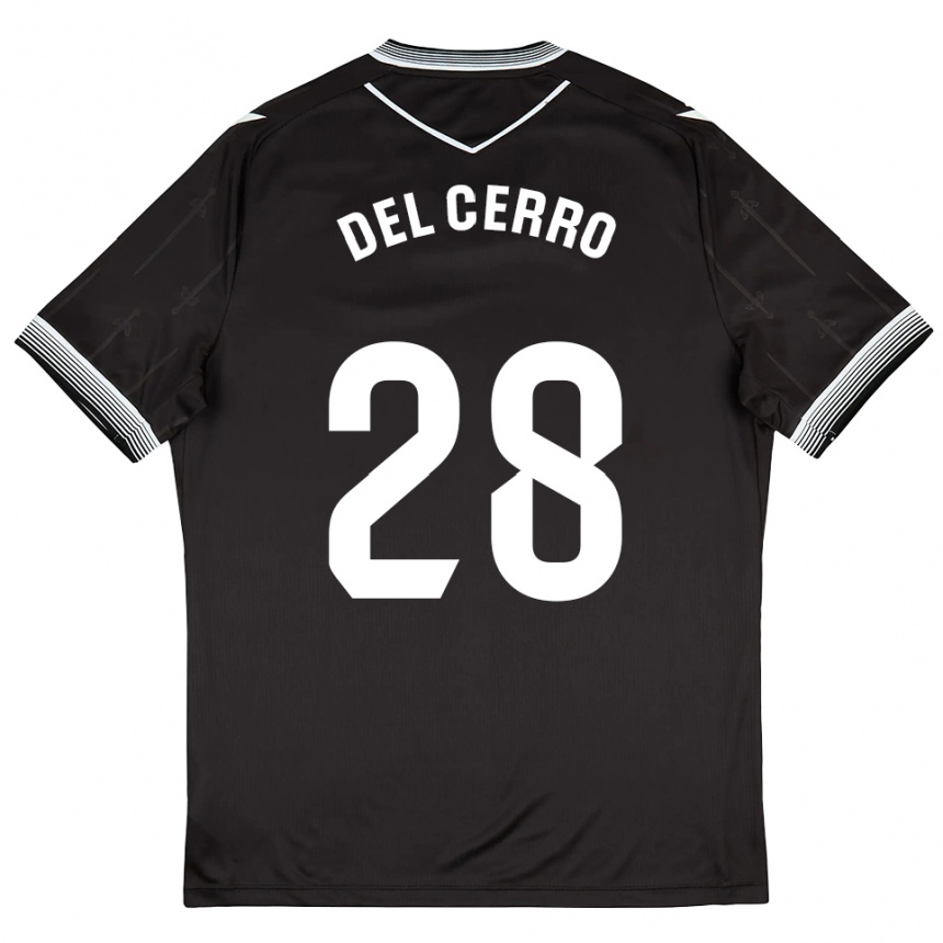 גברים כדורגל סאול דל סרו #28 שחור לבן הרחק ג'רזי 2025/26
