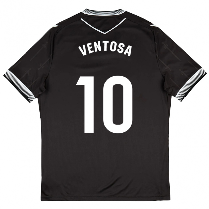 גברים כדורגל Ethan Ventosa #10 שחור לבן הרחק ג'רזי 2025/26