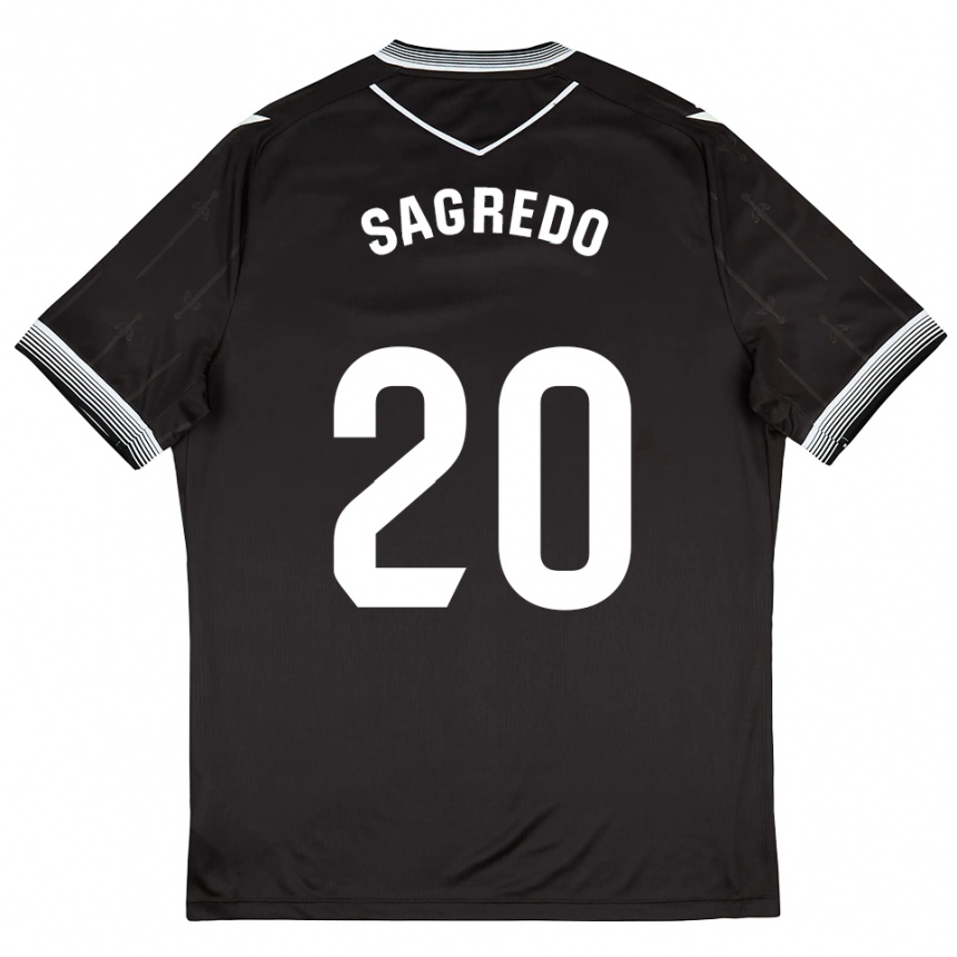 גברים כדורגל Pablo Sagredo #20 שחור לבן הרחק ג'רזי 2025/26