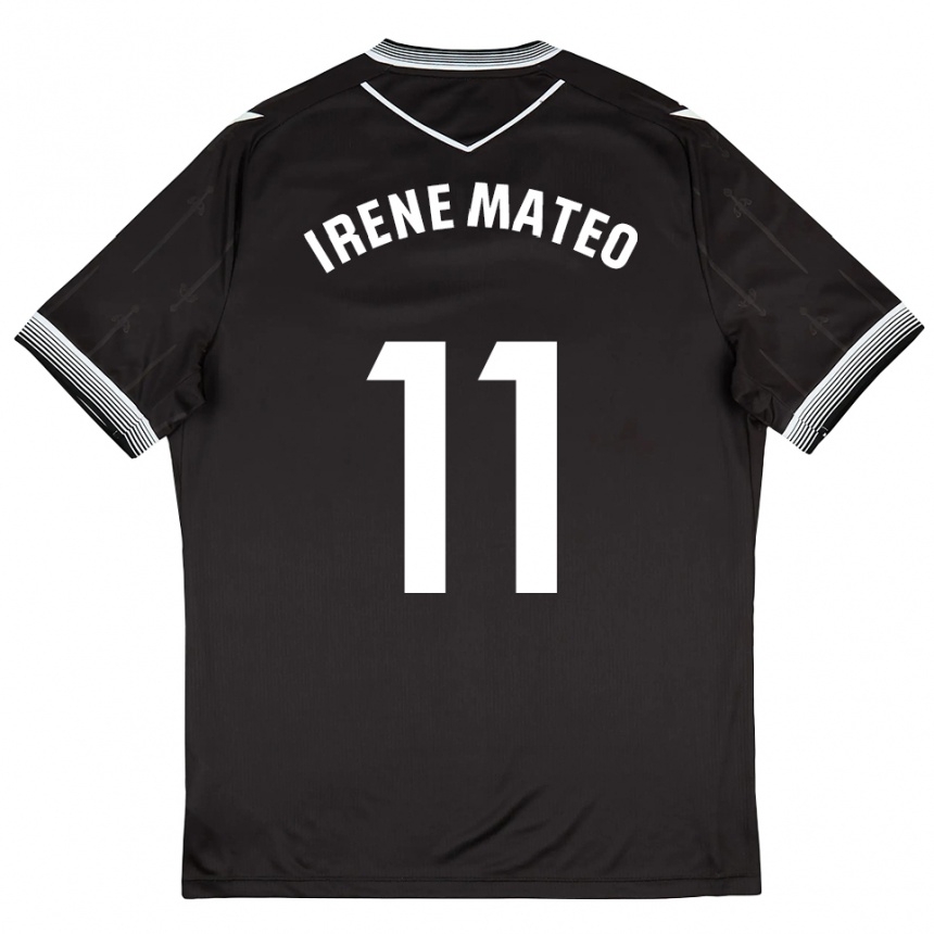גברים כדורגל Irene Mateo #11 שחור לבן הרחק ג'רזי 2025/26