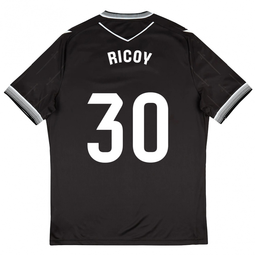 גברים כדורגל לוקאס ריקוי #30 שחור לבן הרחק ג'רזי 2025/26