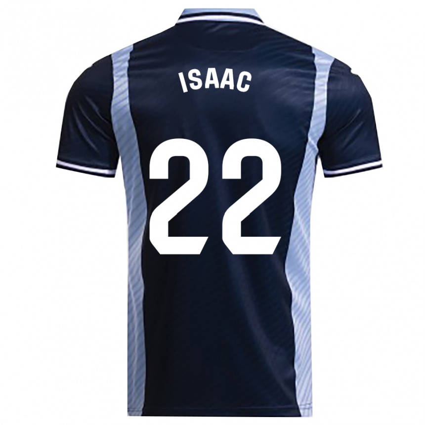גברים כדורגל קרלוס איסק מוניוס #22 כחול נייבי תכלת הרחק ג'רזי 2025/26