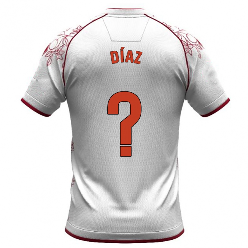 גברים כדורגל Josep Díaz #0 לבן בורדו הרחק ג'רזי 2025/26