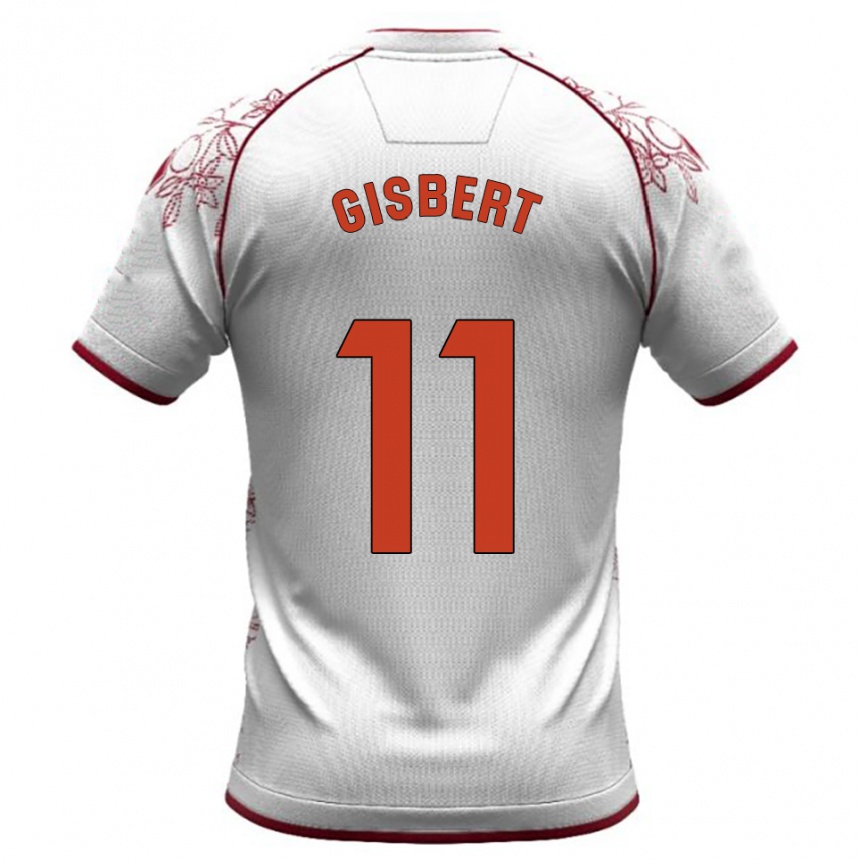 גברים כדורגל Enric Gisbert #11 לבן בורדו הרחק ג'רזי 2025/26