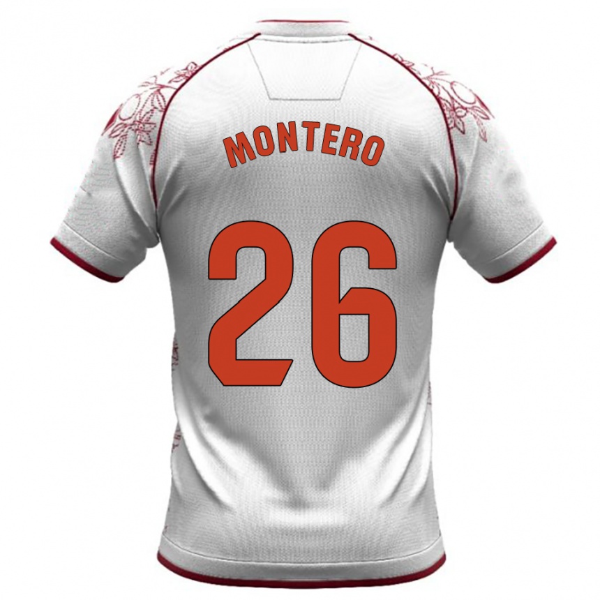 גברים כדורגל Marcos Montero #26 לבן בורדו הרחק ג'רזי 2025/26