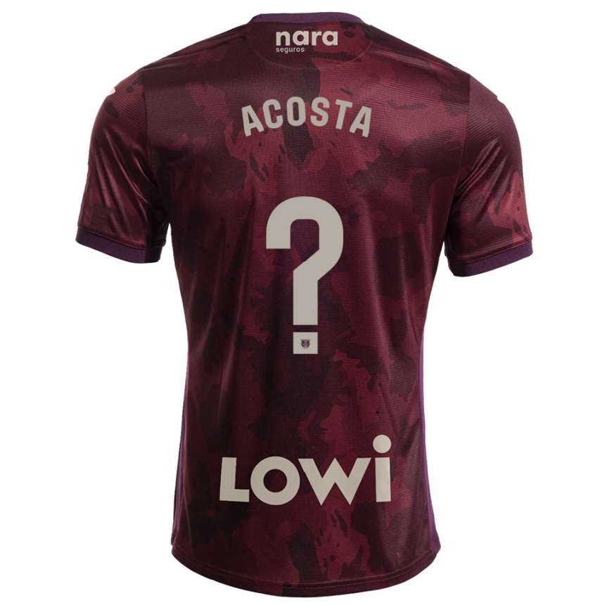 גברים כדורגל Camilo Acosta #0 בורדו לבן הרחק ג'רזי 2025/26