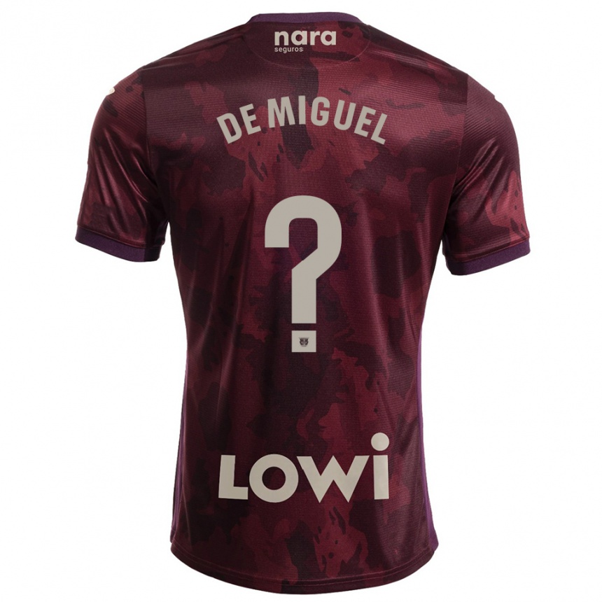 גברים כדורגל Carlos De Miguel #0 בורדו לבן הרחק ג'רזי 2025/26