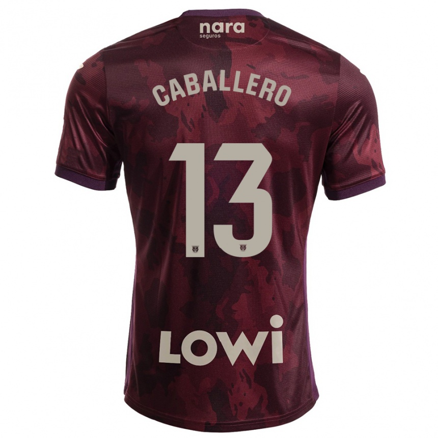 גברים כדורגל Hugo Caballero #13 בורדו לבן הרחק ג'רזי 2025/26