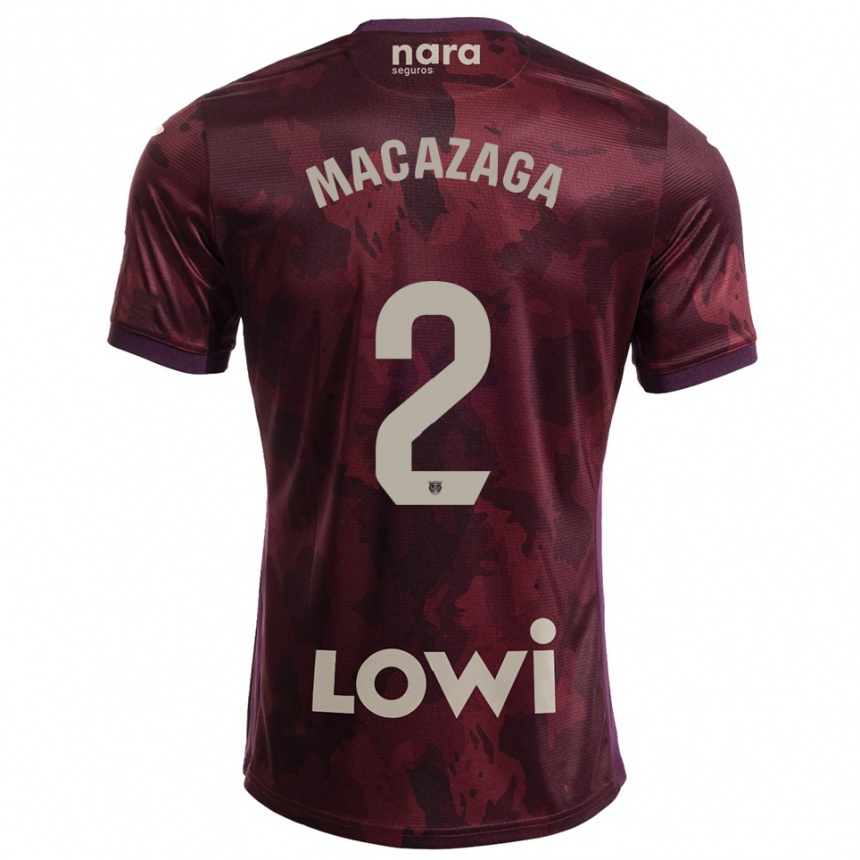 גברים כדורגל Lucas Macazaga #2 בורדו לבן הרחק ג'רזי 2025/26