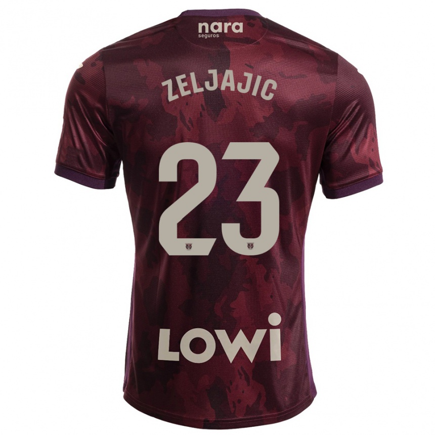 גברים כדורגל Stanislav Zeljajic #23 בורדו לבן הרחק ג'רזי 2025/26