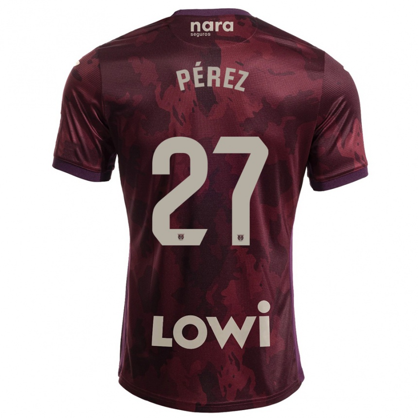 גברים כדורגל Noé Pérez #27 בורדו לבן הרחק ג'רזי 2025/26