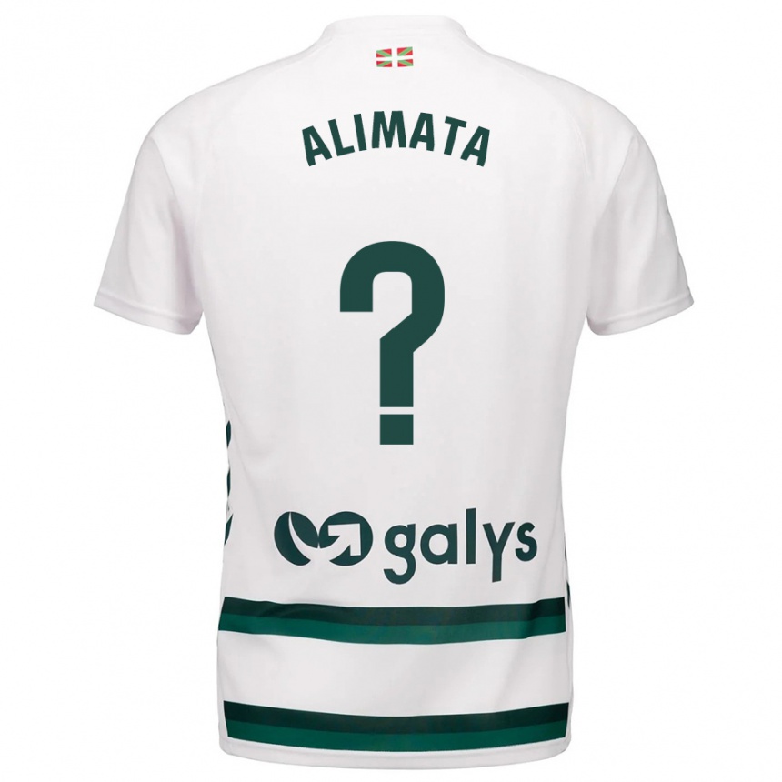 גברים כדורגל Alimata Belem #0 לבן ירוק הרחק ג'רזי 2025/26