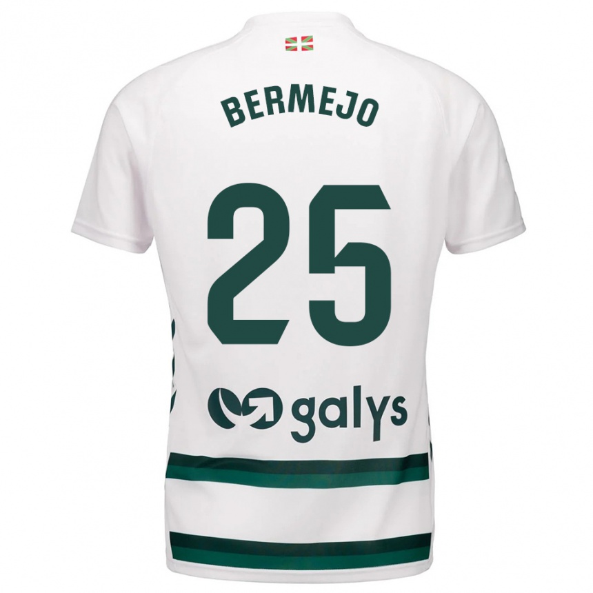 גברים כדורגל Joseba Bermejo #25 לבן ירוק הרחק ג'רזי 2025/26