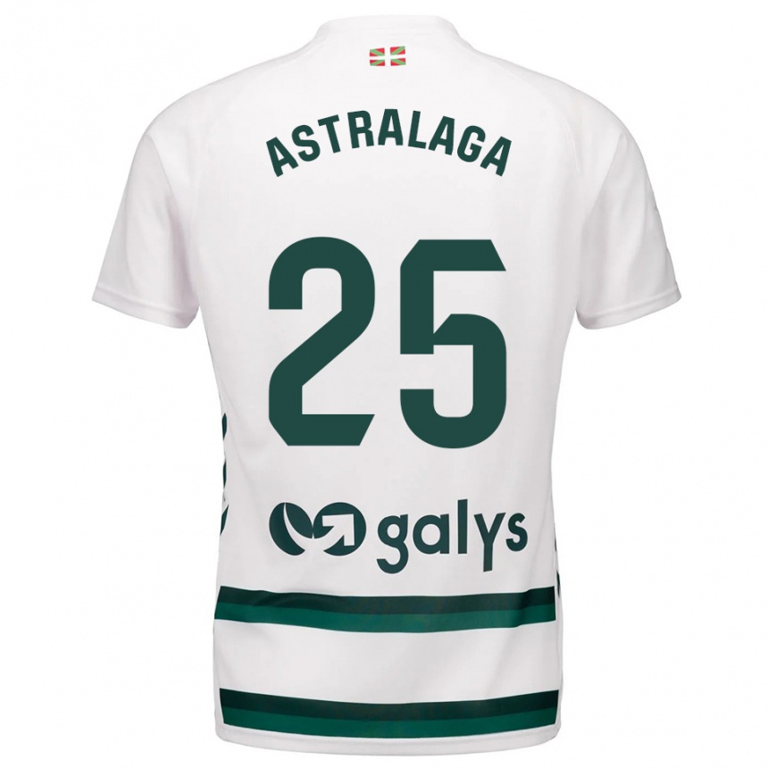 גברים כדורגל Eunate Astralaga Aranguren #25 לבן ירוק הרחק ג'רזי 2025/26