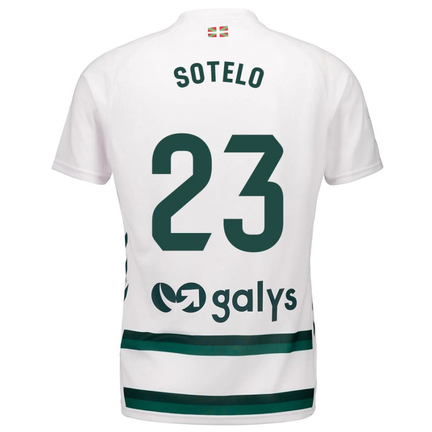גברים כדורגל Marcos Sotelo #23 לבן ירוק הרחק ג'רזי 2025/26