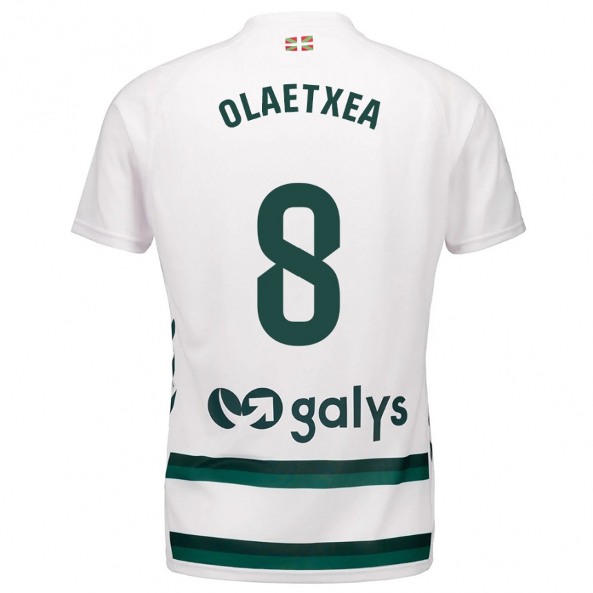 גברים כדורגל Lander Olaetxea #8 לבן ירוק הרחק ג'רזי 2025/26