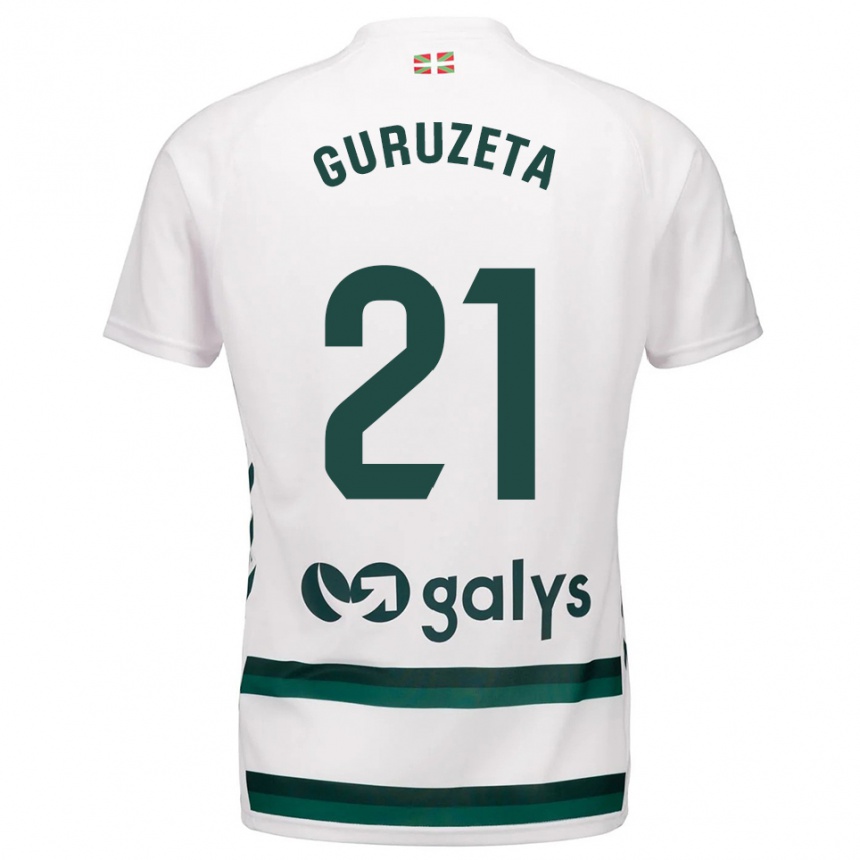 גברים כדורגל Jon Guruzeta Rodríguez #21 לבן ירוק הרחק ג'רזי 2025/26
