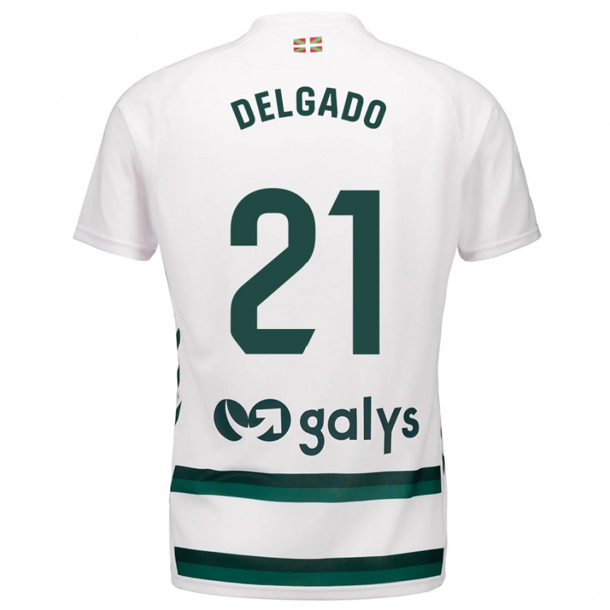 גברים כדורגל Marc Delgado #21 לבן ירוק הרחק ג'רזי 2025/26