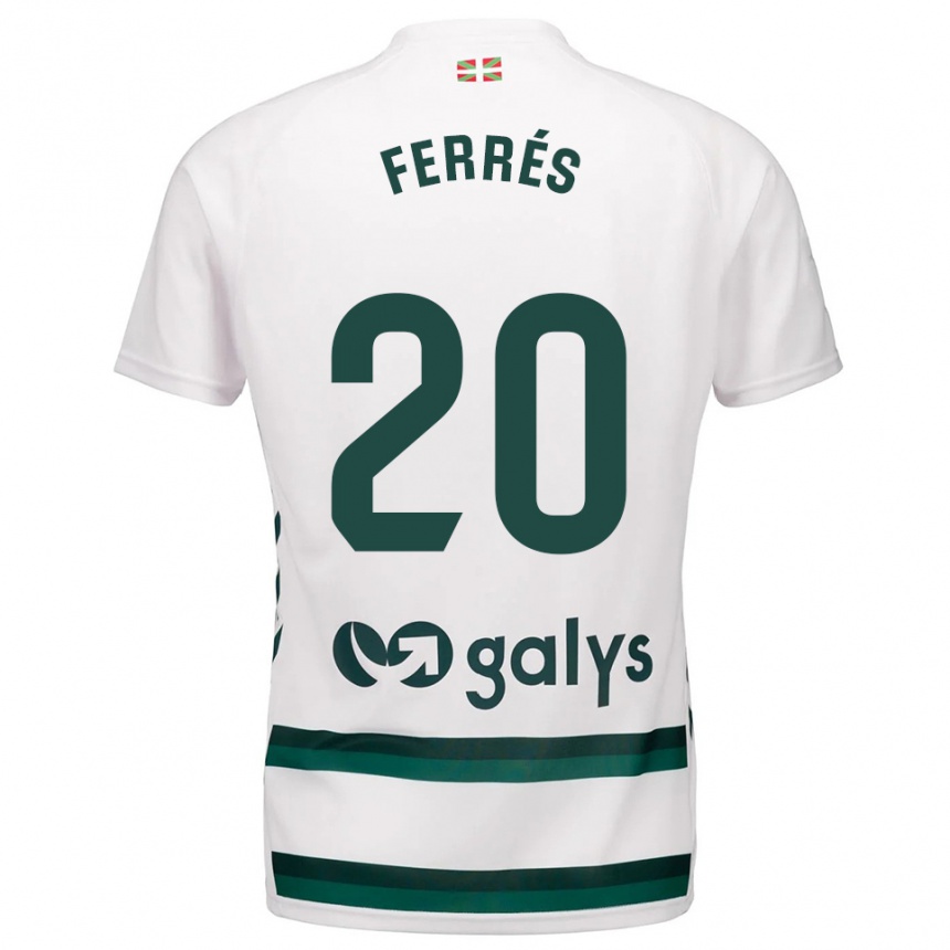 גברים כדורגל Llorenç Ferrés #20 לבן ירוק הרחק ג'רזי 2025/26