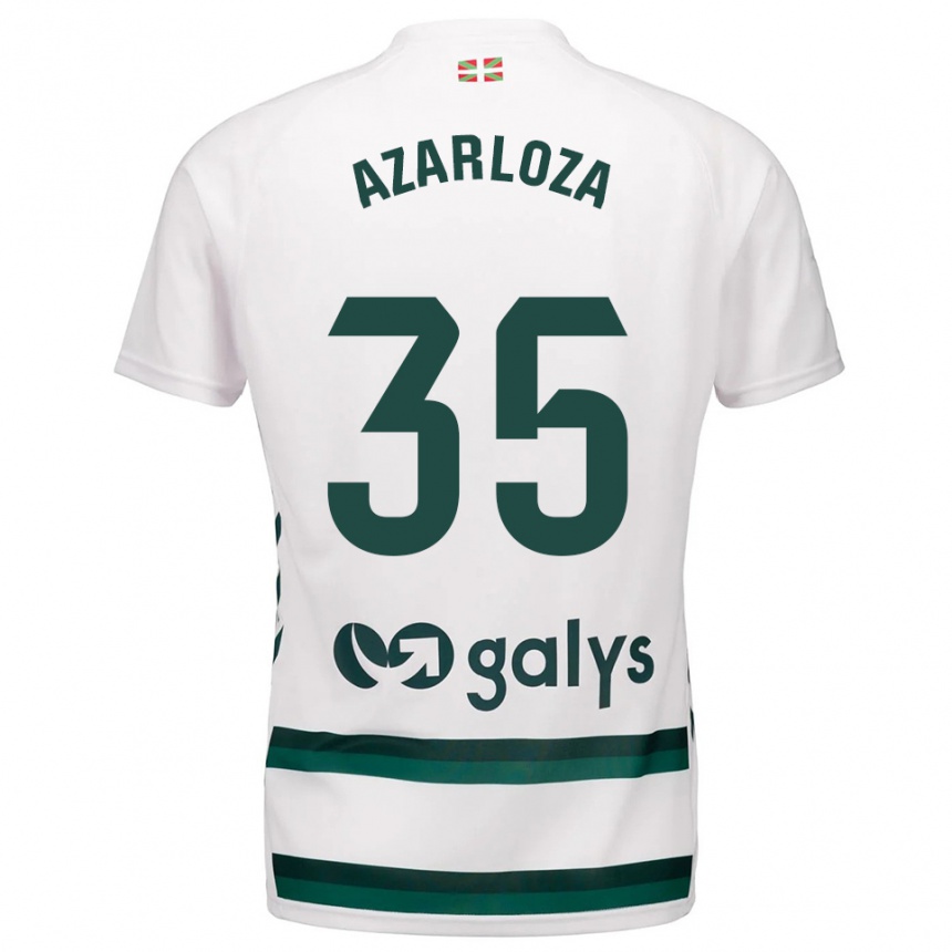 גברים כדורגל Eneko Azarloza #35 לבן ירוק הרחק ג'רזי 2025/26