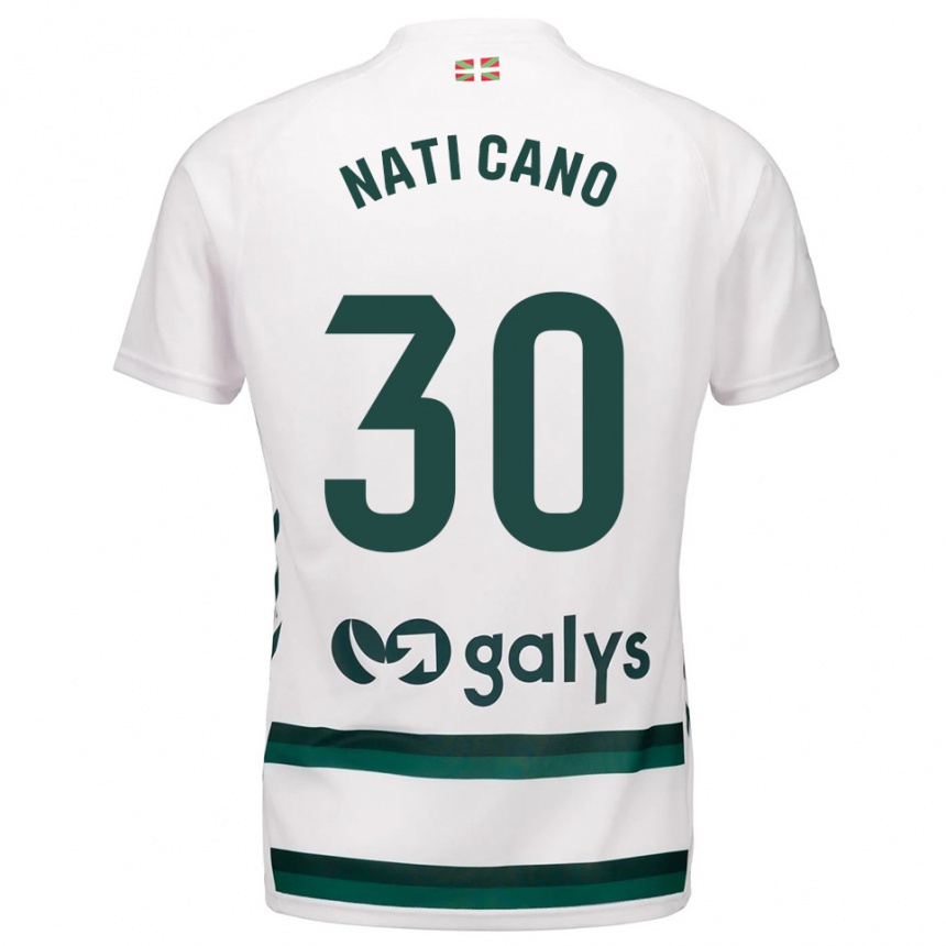 גברים כדורגל Natividad Cano Cabello #30 לבן ירוק הרחק ג'רזי 2025/26