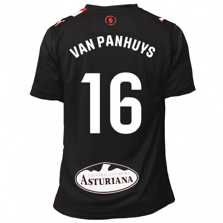 גברים כדורגל Pieter Van Panhuys #16 שחור לבן הרחק ג'רזי 2025/26