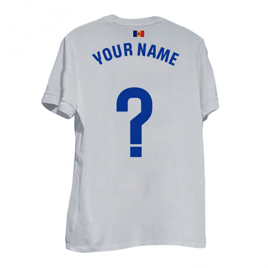 גברים כדורגל השם שלך #0 לבן צהוב כחול הרחק ג'רזי 2025/26