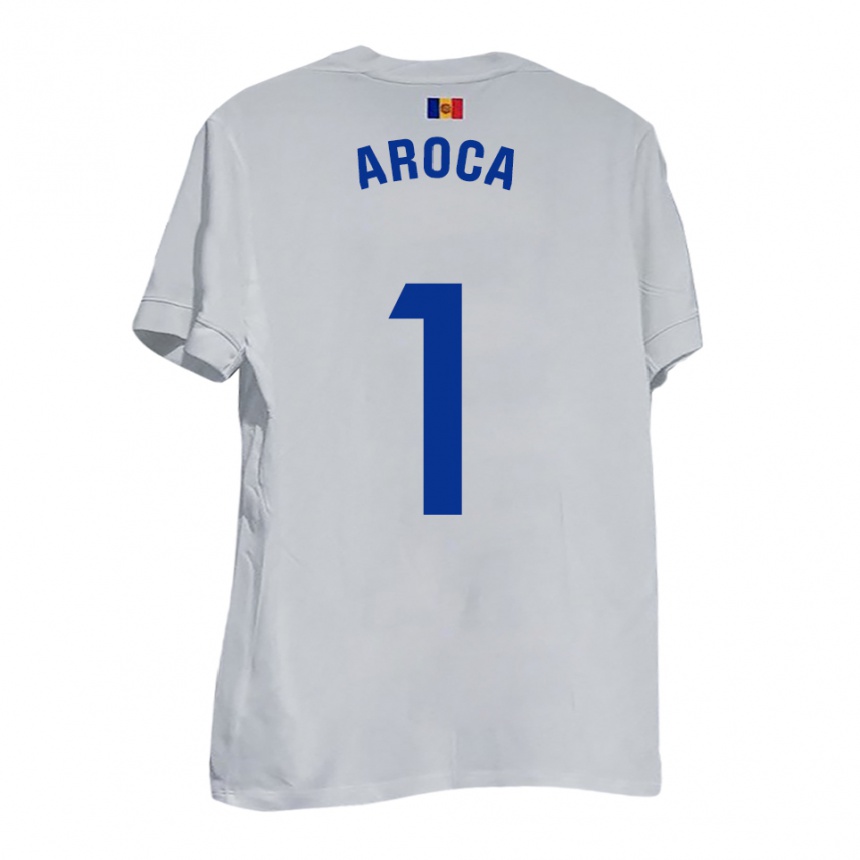 גברים כדורגל Víctor Aroca #1 לבן צהוב כחול הרחק ג'רזי 2025/26