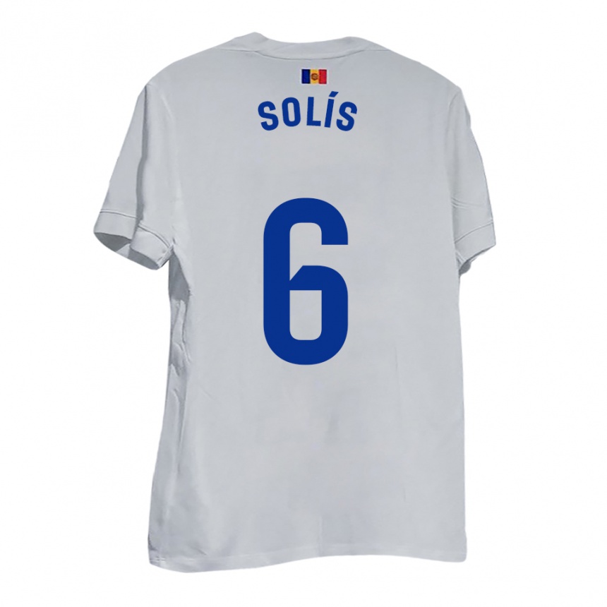 גברים כדורגל אלברטו סוליס #6 לבן צהוב כחול הרחק ג'רזי 2025/26