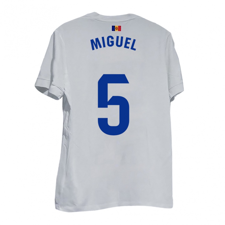 גברים כדורגל קרלוס מיגל דוס סנטוס פריירה #5 לבן צהוב כחול הרחק ג'רזי 2025/26
