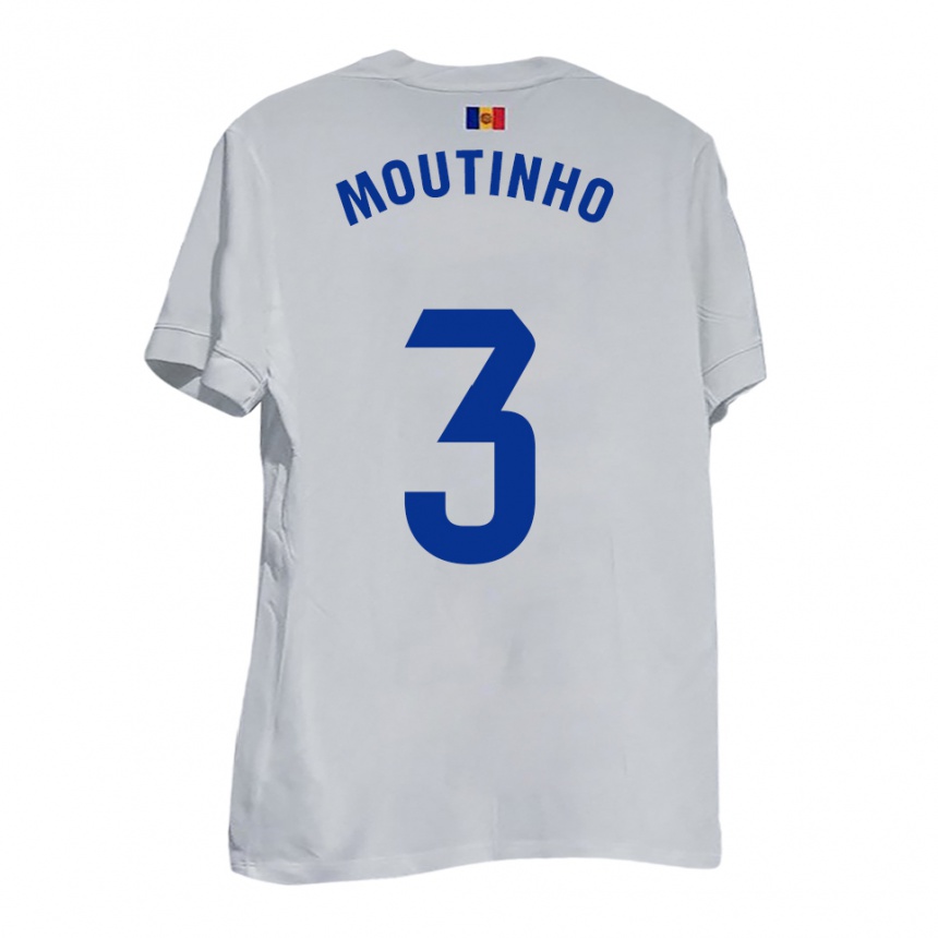 גברים כדורגל ג׳ואל מוטיניו טיישיירה #3 לבן צהוב כחול הרחק ג'רזי 2025/26