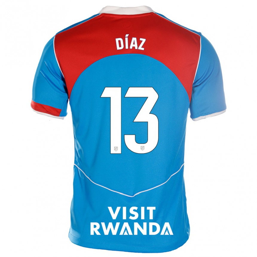 גברים כדורגל דייגו דיאס #13 כחול לבן ג'רזי קיט שלישי 2025/26