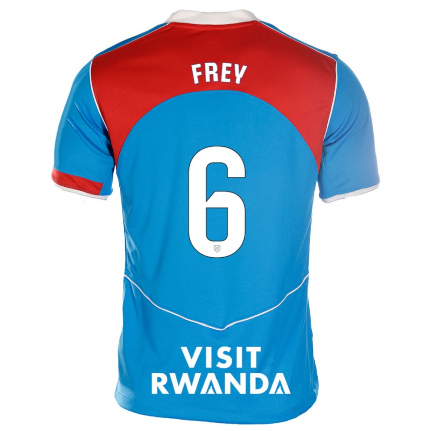 גברים כדורגל דריו פריי #6 כחול לבן ג'רזי קיט שלישי 2025/26